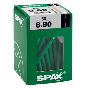 Spax Nageldübel 8x80 mm, 50 Stück im grünen Karton. Dübel für schnelle Durchsteckmontage.