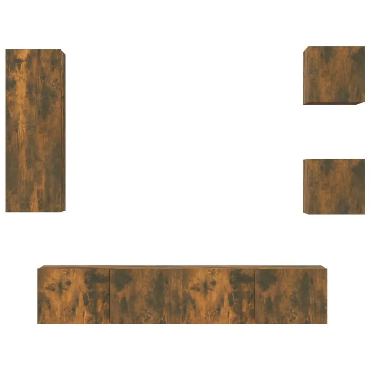 vidaXL 5-Tlg TV-Schrank-Set Räuchereiche Holzwerkstoff 3114443
