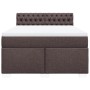 Boxspringbett dunkelbraun (160x200 cm) mit Matratze und Kopfteil.