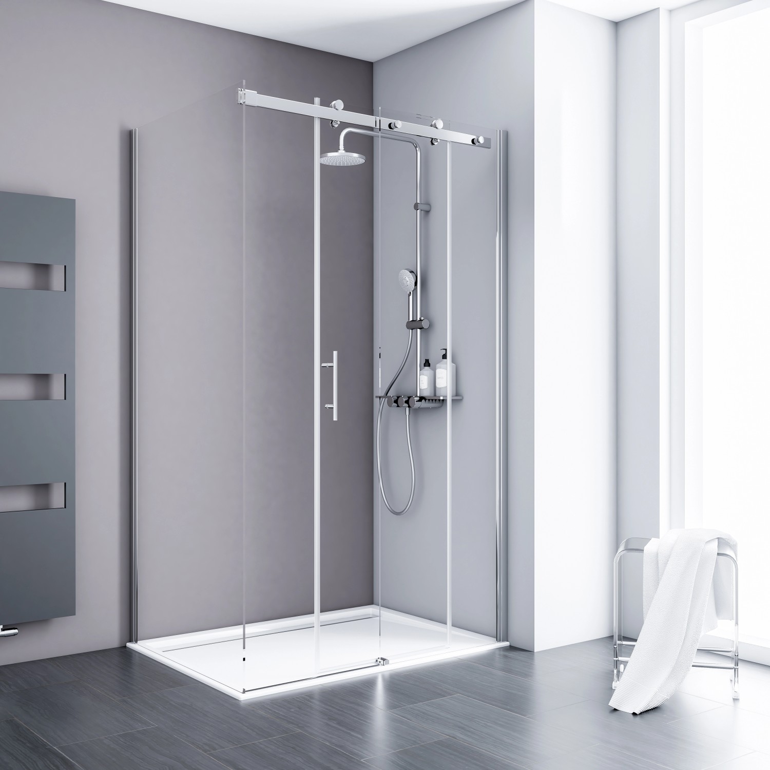 Schulte Gleittür inkl. Seitenwand Alexa Style 2.0 120 cm x 90 cm x 200 cm