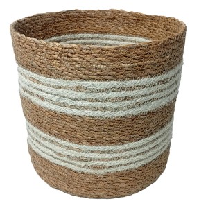 Naturfarbener Korb Giada von Boltze, 22x23x22 cm, aus Jute und Seegras für Aufbewahrung.