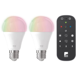 Eglo LED-Leuchtmittel E27 2er Set mit Fernbedienung, Glühlampenform, Farbwechsel.