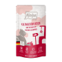 Mjamjam Katzen-Nassfutter Quetschie Hirsch & Truthahn mit Cranberries, 125g Packung.
