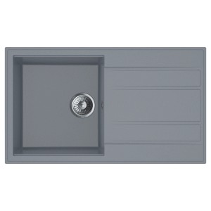Miló Einbauspüle Luxuria 86 Grau, Granitverbundstoff, 39 cm Beckenbreite.