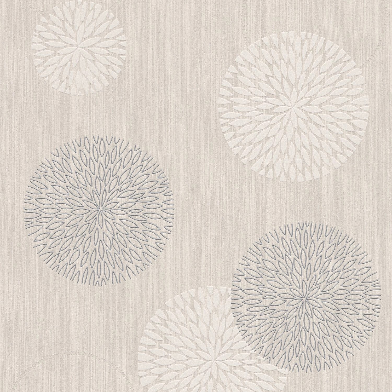 PROFHOME 937912-GU Grafik Tapete Geometrisch Matt Beige Silber Creme 0,53 m x 10,05 m 5,33 m2 Beige