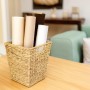 HMF 37251 Papierkorb Büro Aufbewahrungskorb Geflochten Wasserhyazinthe Eckig 25 x 25 x 30 cm_4