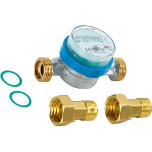 Wasserzähler Kalt 130 mm mit Zubehör zur Messung des Wasserverbrauchs.