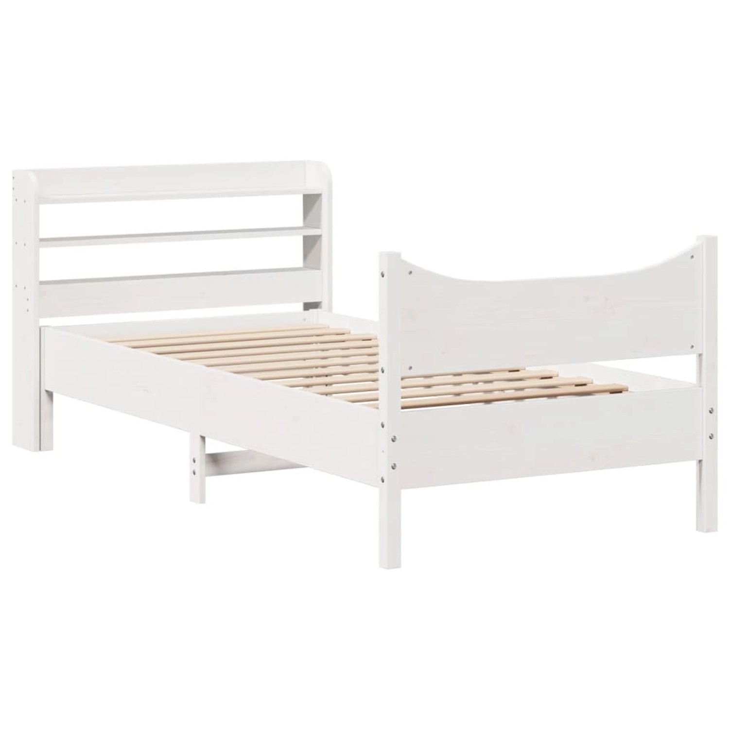 vidaXL Massivholzbett mit Kopfteil Weiß 75x190 cm Kiefer 3307069 günstig online kaufen