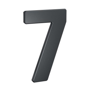 Hausnummer 7 von Basi, Stahl Anthrazit, zur Wandmontage im Außenbereich