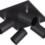 Schwarzer, matter Trio Strahler Marley mit 4 Leuchten. Moderne Deckenlampe für Wohn- und Schlafbereich.