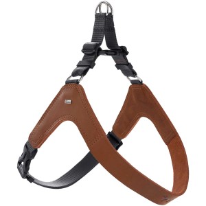 Hunter Hundegeschirr Dimaro XS-S in Cognac: Robustes Leder/Nylon Geschirr für kleine Hunde.