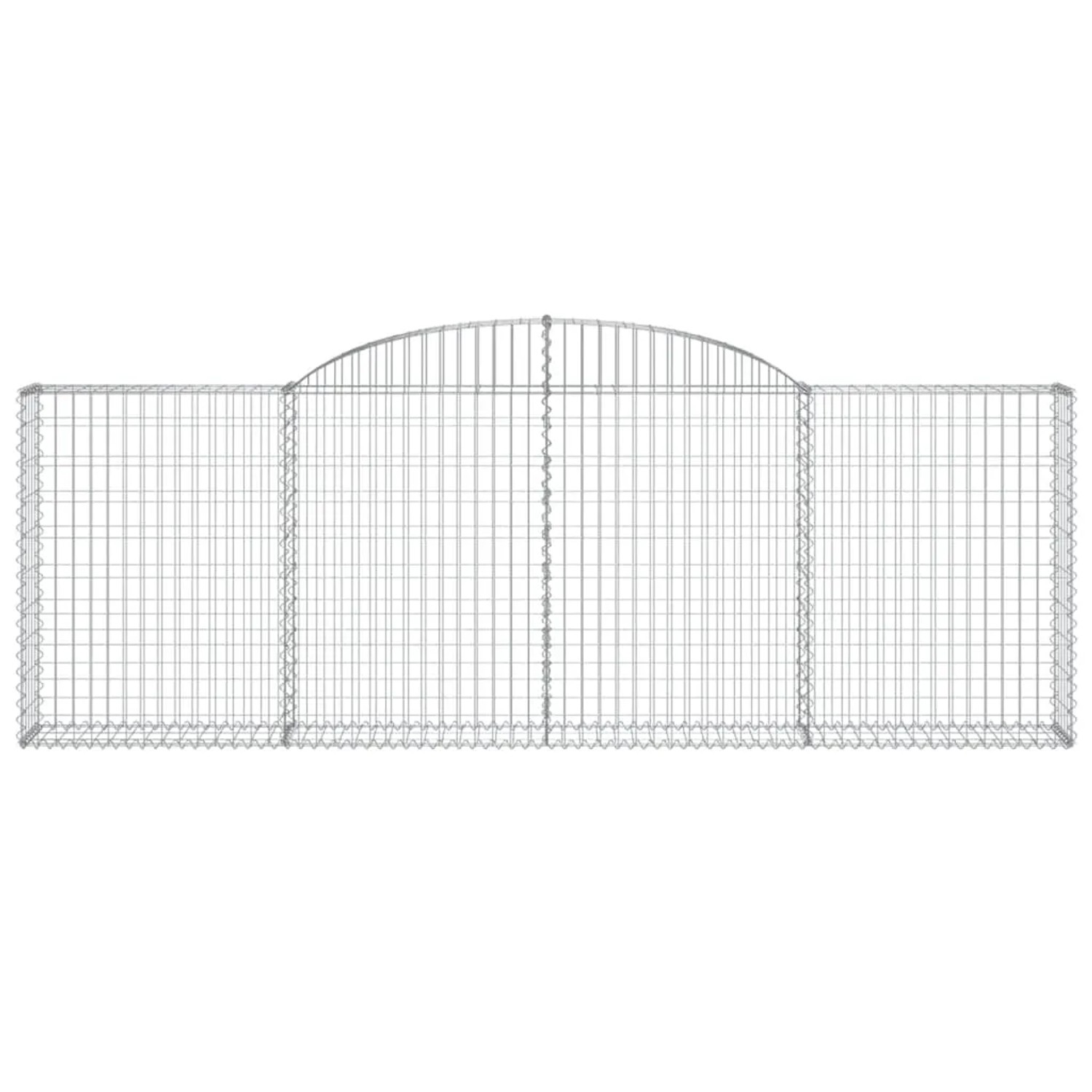 vidaXL Gabionen mit Hochbogen, 20 Stück, 300x30x100/120cm, aus verzinktem Eisen.