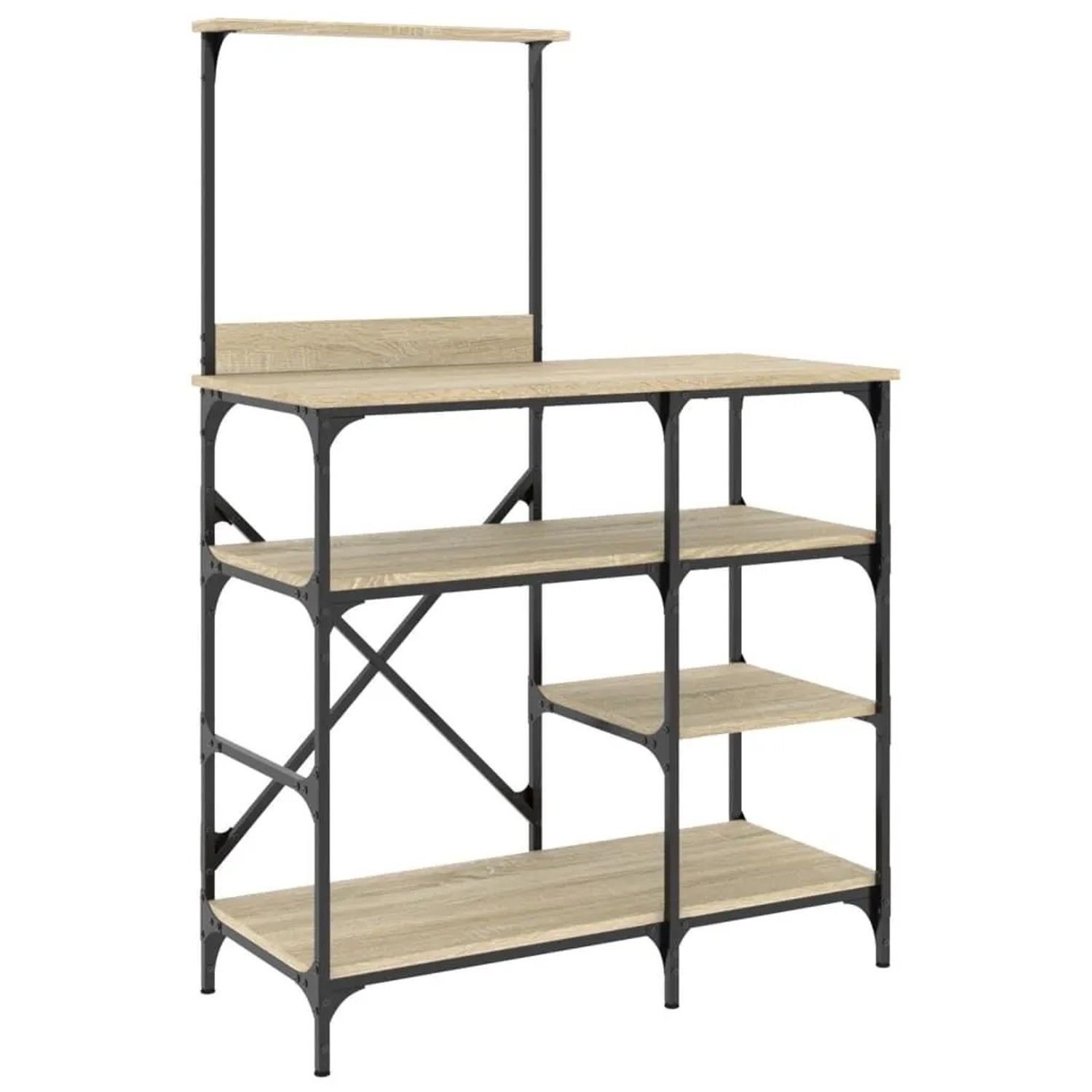 vidaXL Bäckerregal Sonoma-Eiche 90x40x132 cm Holzwerkstoff und Metall 845417