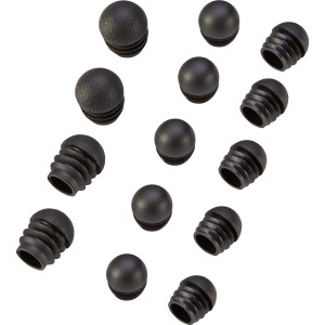 Fußkappen Set für Costilla Lounge-Möbel, 16 Stück, Kunststoff, schwarz.