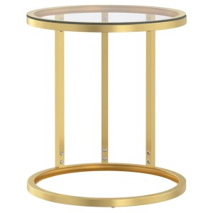 vidaXL Beistelltisch Golden und Transparent 45 cm Hartglas 331661