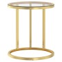 vidaXL Beistelltisch Golden und Transparent 45 cm Hartglas 331661