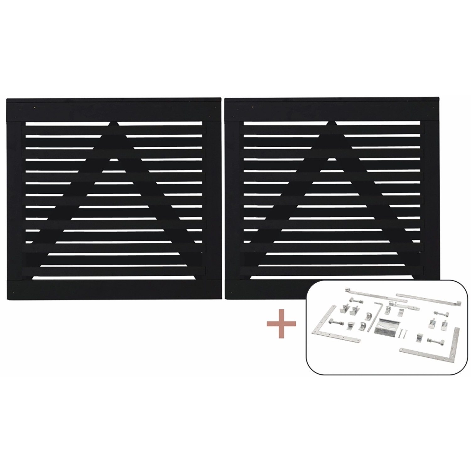 Doppeltor Osaka Nadelholz Schwarz 200 cm x 93 cm günstig online kaufen