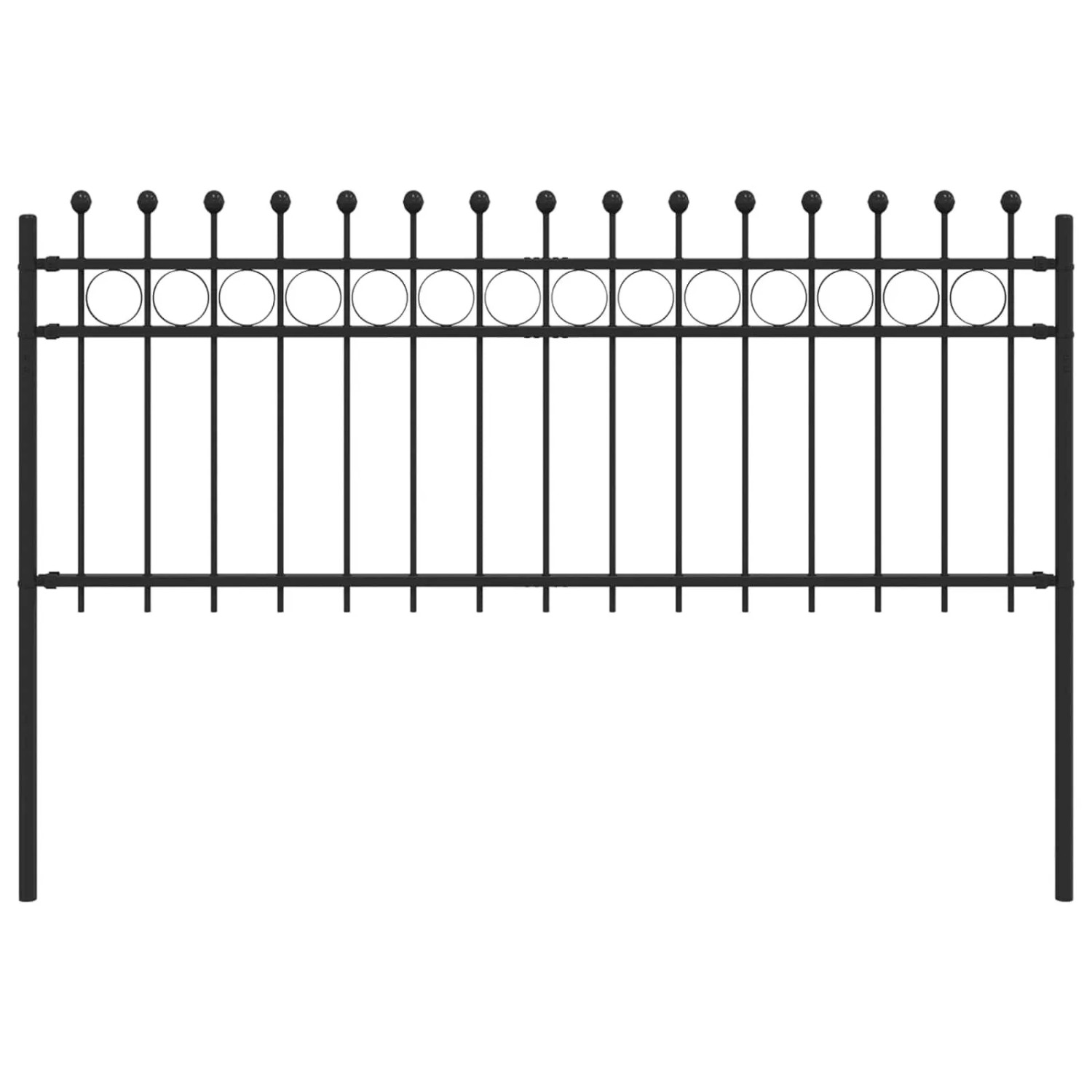 vidaXL Ringzaun Schwarz 200 x 130 cm Pulverbeschichteter Stahl 42030096