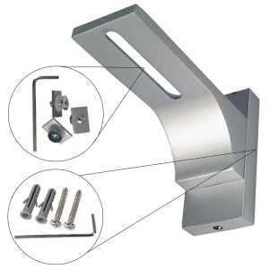 Bestlivings Vorhangschiene Aluminium inkl. Wandträger Silber 2 Lauf 90 cm