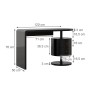 Vicco Schminktisch Lara, 120 cm, Schwarz Hochglanz mit 2 Schubladen. Moderner Kosmetiktisch.