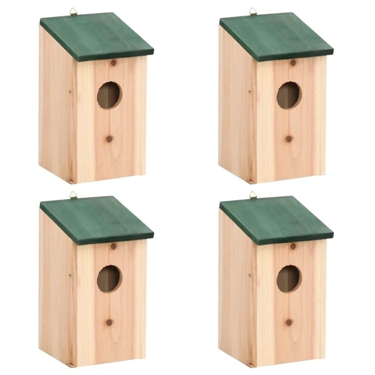 DELUKE Vogelhaus Zum Aufhängen 4er Set Nistkasten Für Wildvögel Vogelvilla Aus Holz Baumvogelhaus Holz-Vogelhaus
