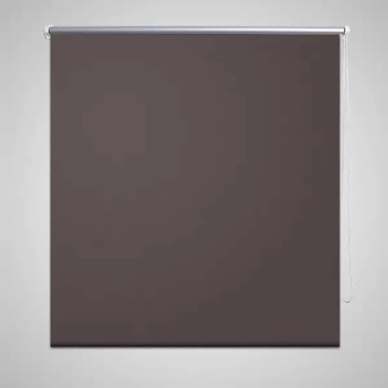 Braunes Verdunkelungsrollo 100x230 cm mit Kettenzug für Fenster.
