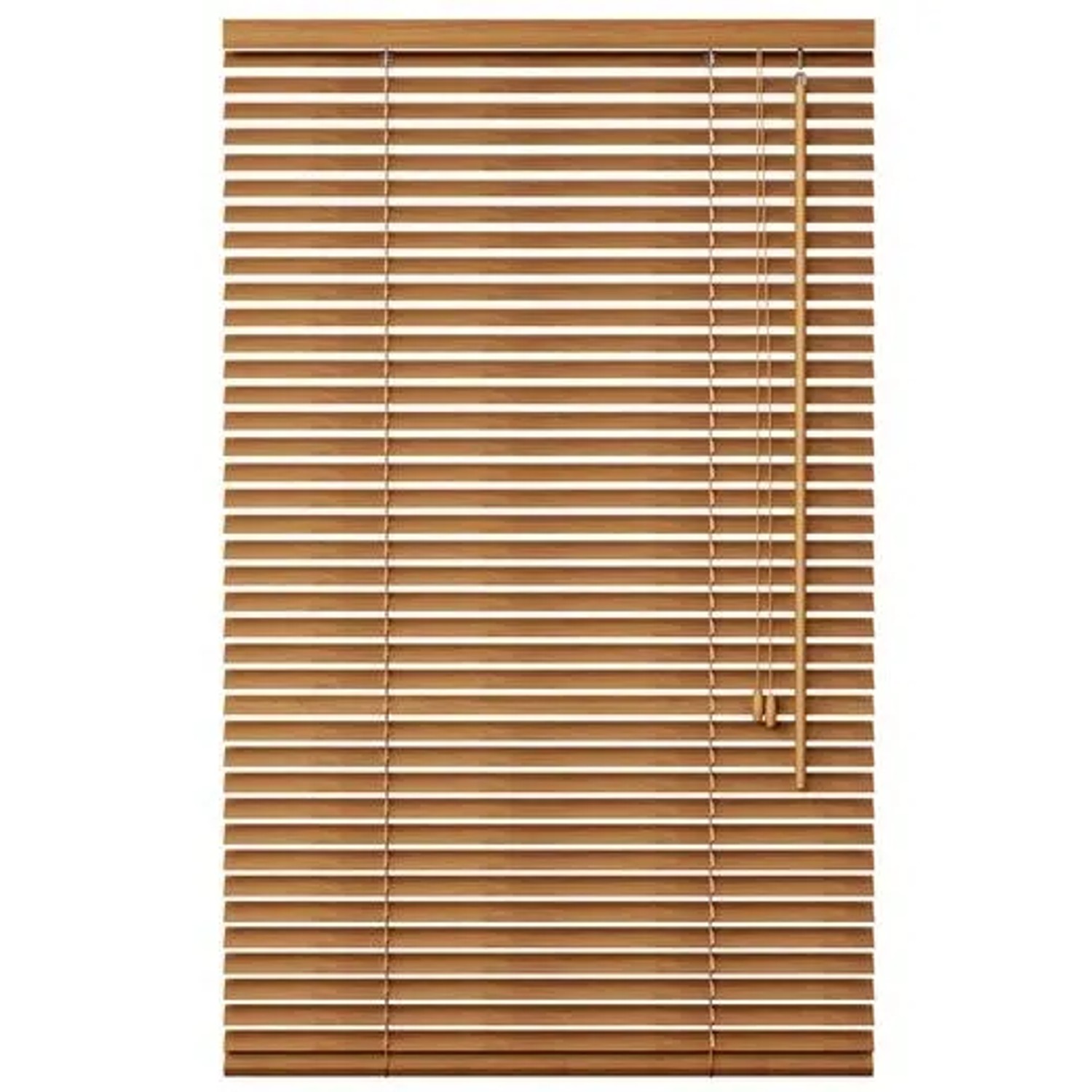 Sekey Holzjalousie Ohne Bohren 70 cm x 160 cm 35mm Lamellen Walnussholzoptik