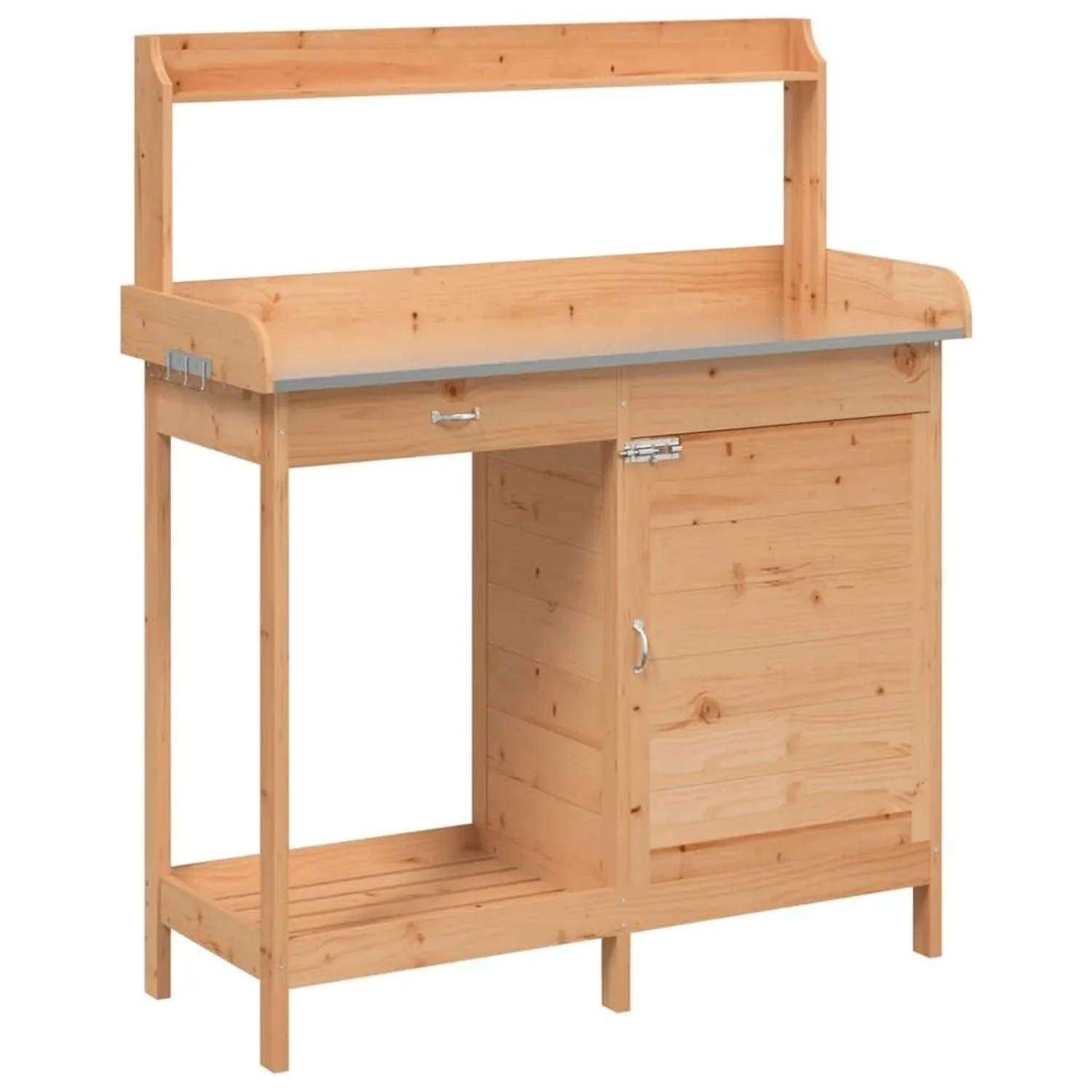 vidaXL Pflanztisch mit Schrank Braun 110,5x45x124,5cm Massivholz Tanne 156344