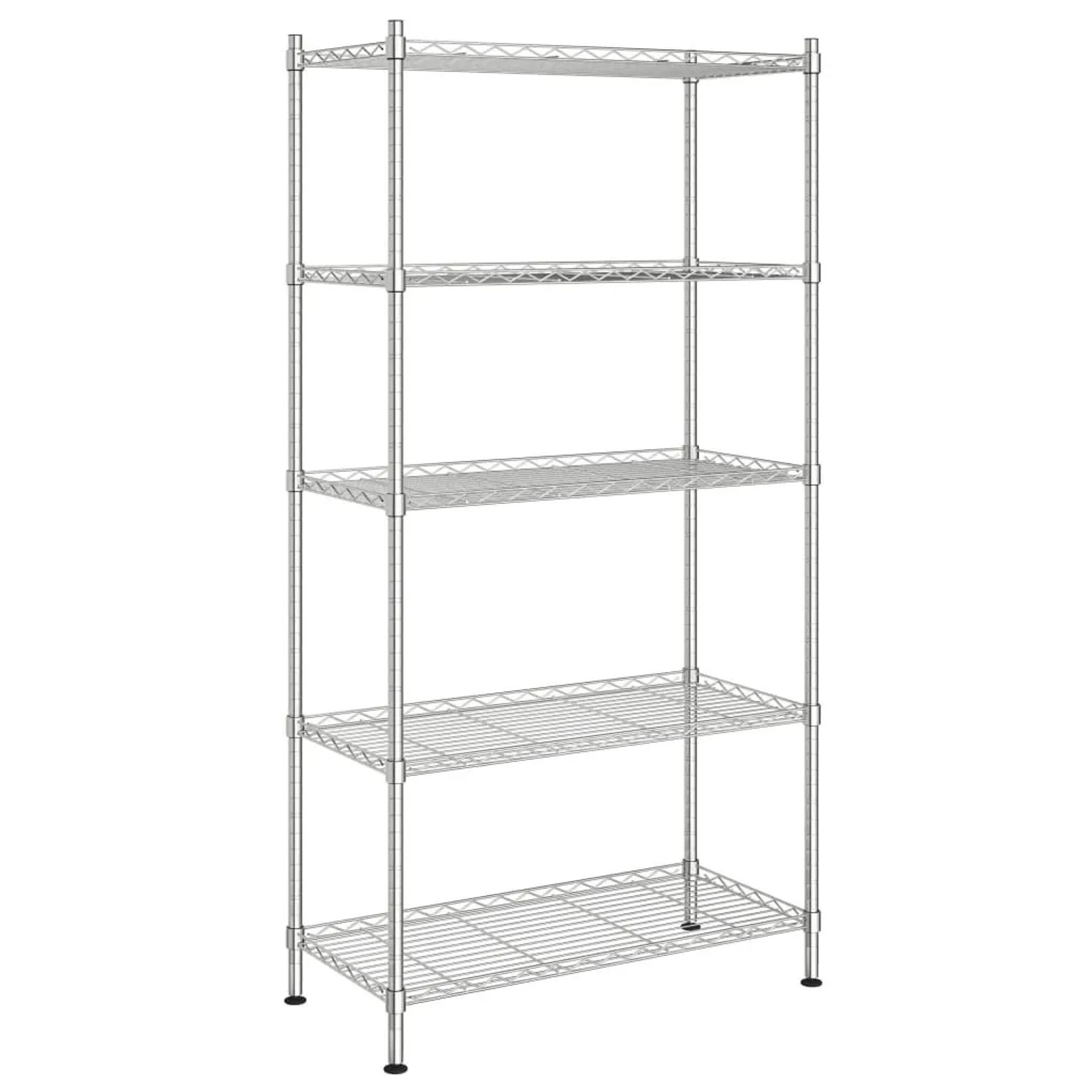vidaXL Lagerregal mit 5 Böden 90x35x180 cm Chrom 250 kg 324623