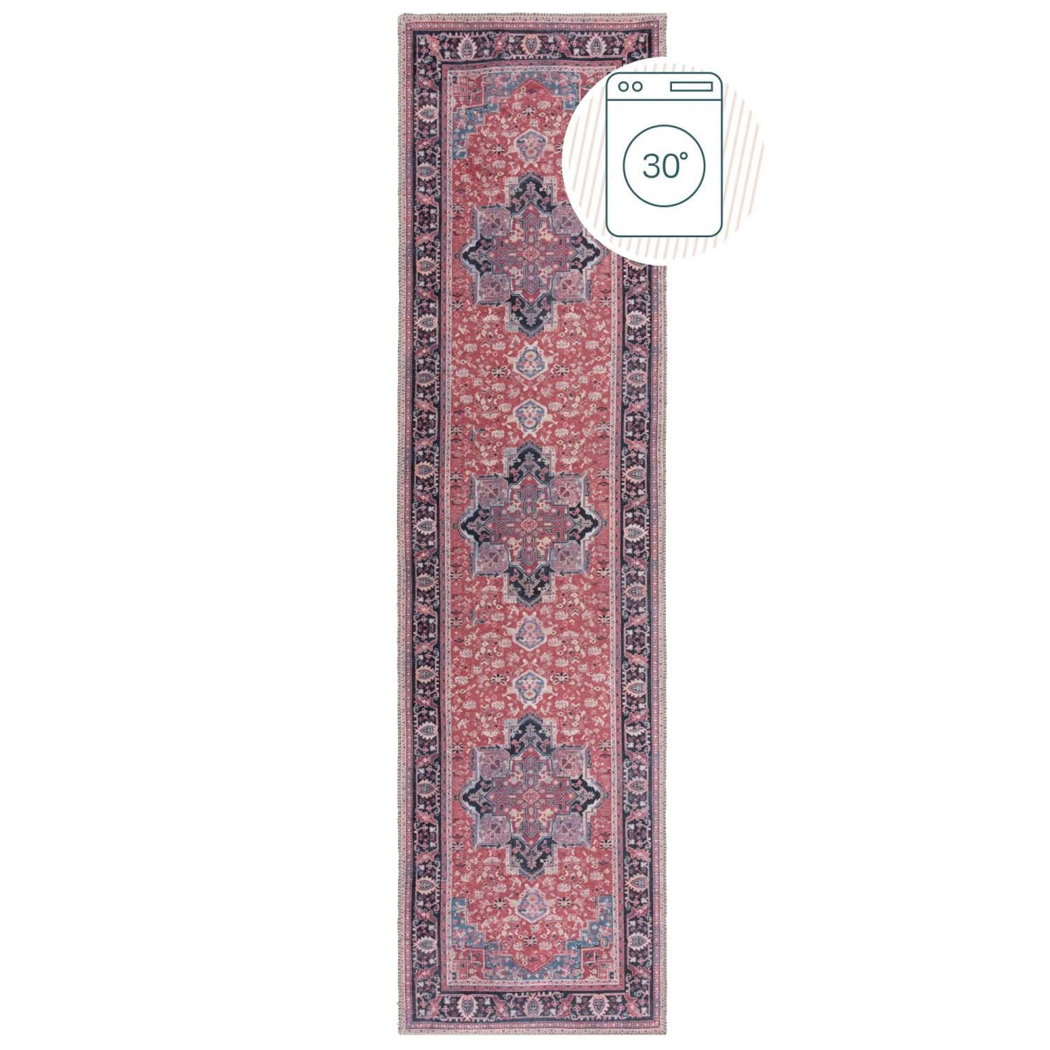 Flair Rugs Vintageteppich Windsor Vintage 60 cm x 230 cm Rot