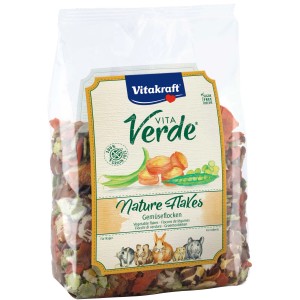 Vitakraft VitaVerde Nature Flakes Gemüse, 400g Packung Nagerfutter mit Gemüseflocken.