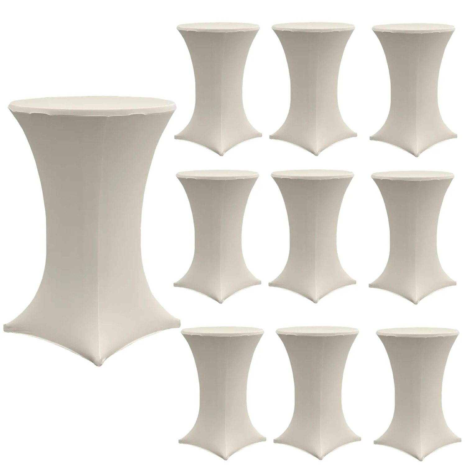 TRUTZHOLM 10x Stehtischhusse Husse Stretch Durchmesser 60cm Beige
