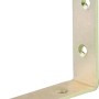 Gelb verzinkter Konstruktionswinkel, 60x60x20 mm, mit Löchern für Schrauben.