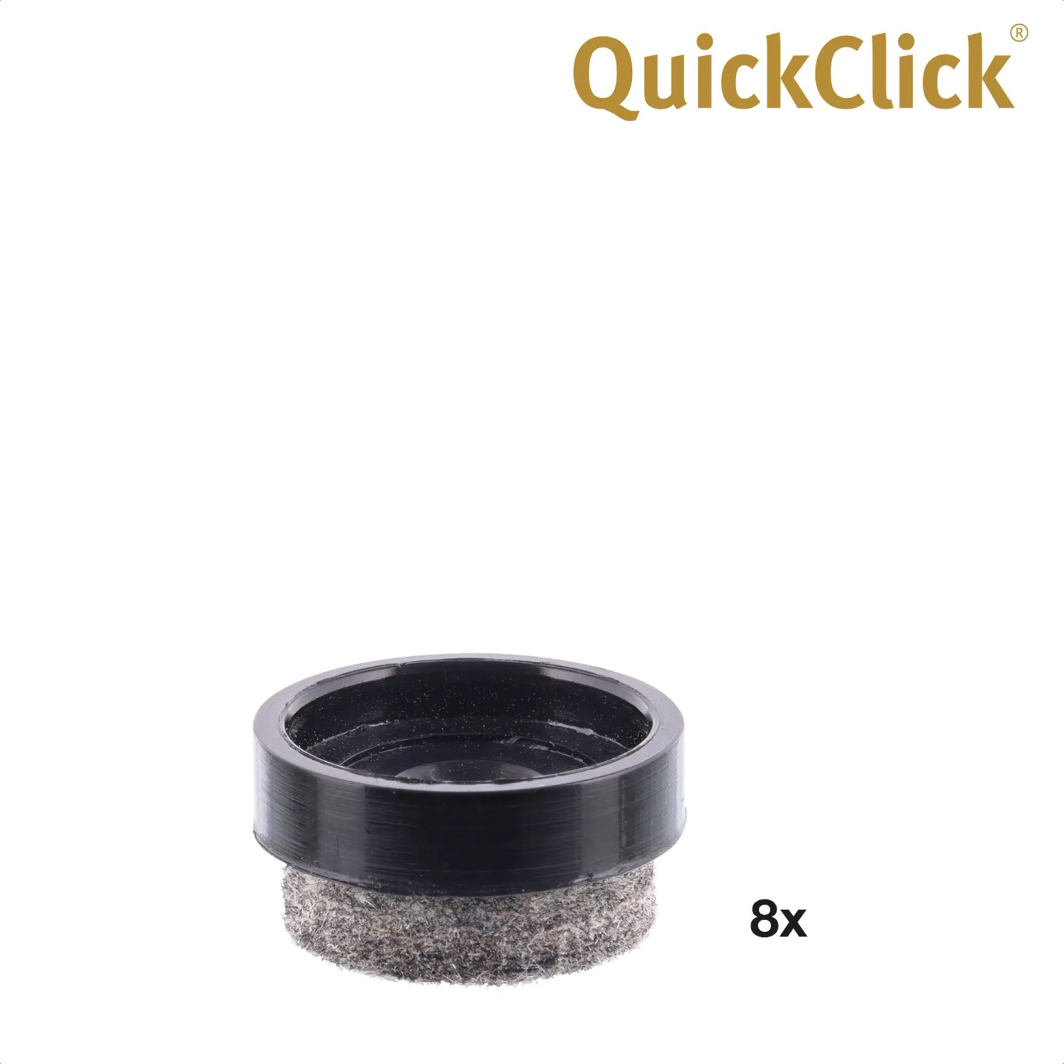 Wagner QuickClick Slim Ultrasoft Möbelgleiter, Ø 17mm, braun, 8er-Set.