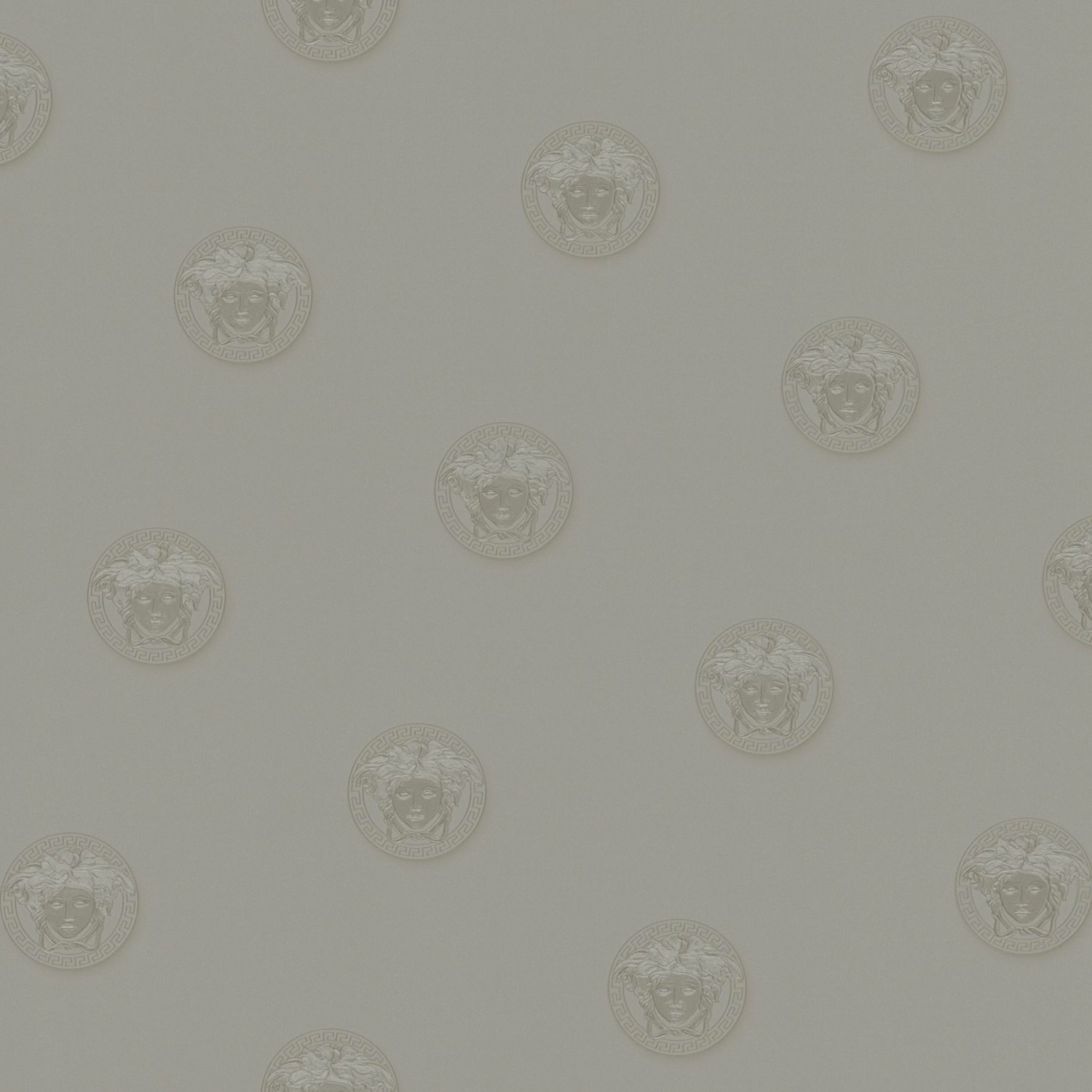 Bricoflor Graue Tapete mit Punkten ausgefallene Tapete mit Medusa Design Silber Vliestapete mit Vinyl Ideal für Schlafzimmer und Badezimmer