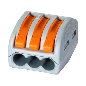 Wago Hebelklemme, 3-polig, für Leiter von 0,08-4 mm², 5 Stück