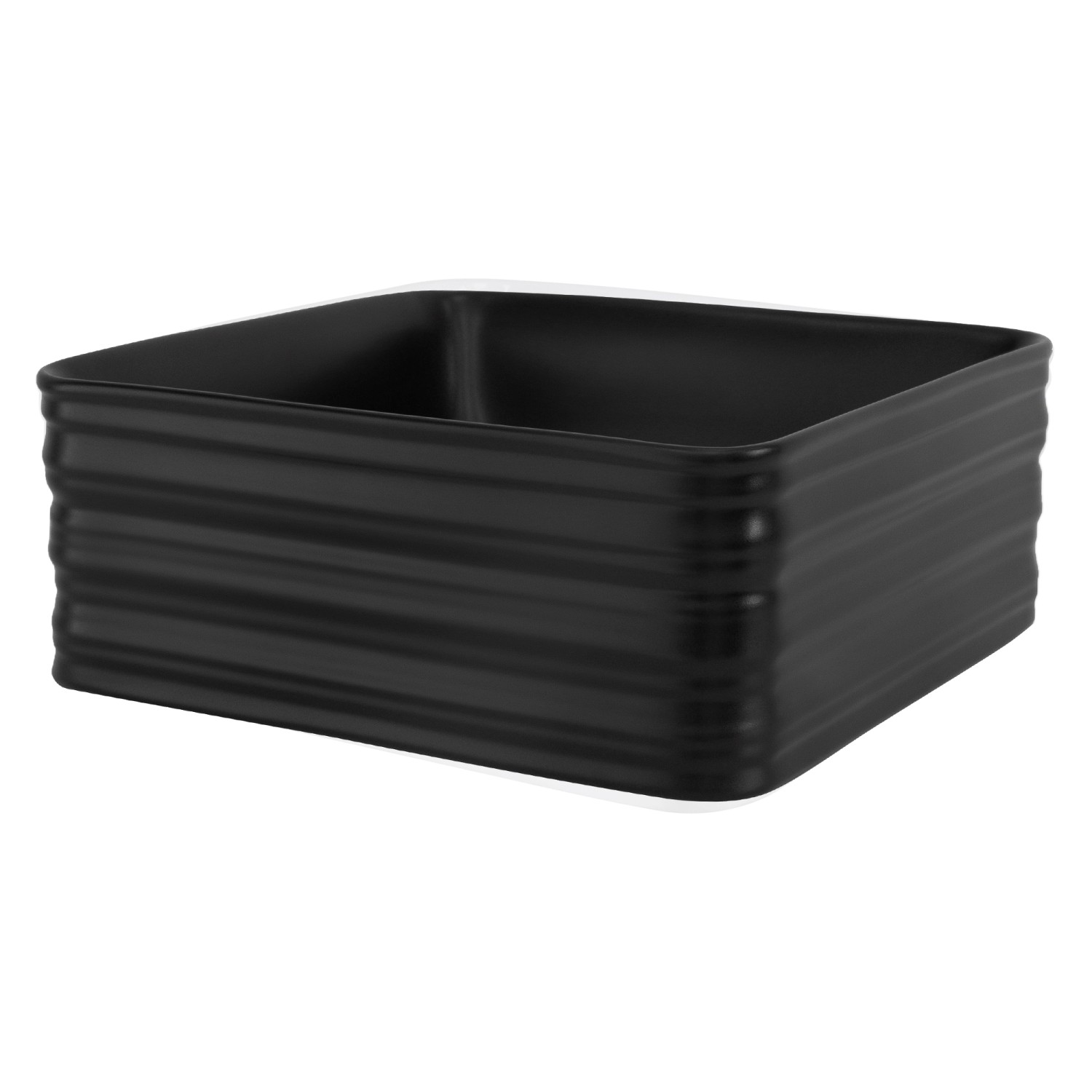 ML-Design Waschbecken aus Keramik in Schwarz Matt 39x39x15 cm Quadratisch