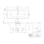 Technische Zeichnung: Villeroy & Boch Loop & Friends Rechteckwanne, 170x75 cm, Maße und Ansichten.