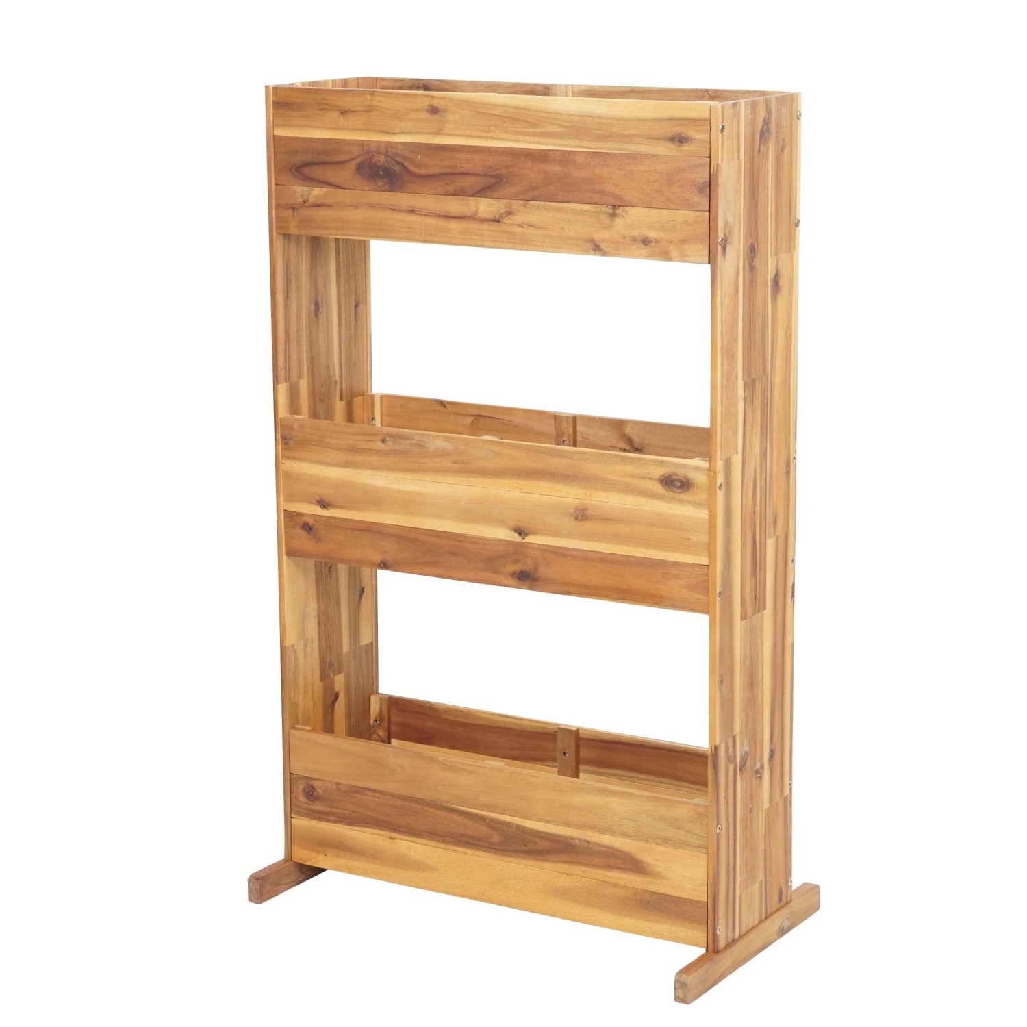 MCW Pflanzkastenregal L20 115x71x40cm Akazie Holz 3 Reihen