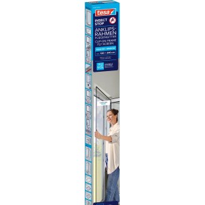 tesa® Insect Stop Anklips-Rahmen Fenster, anthrazit, im Karton. Fliegengitter für Fenster.