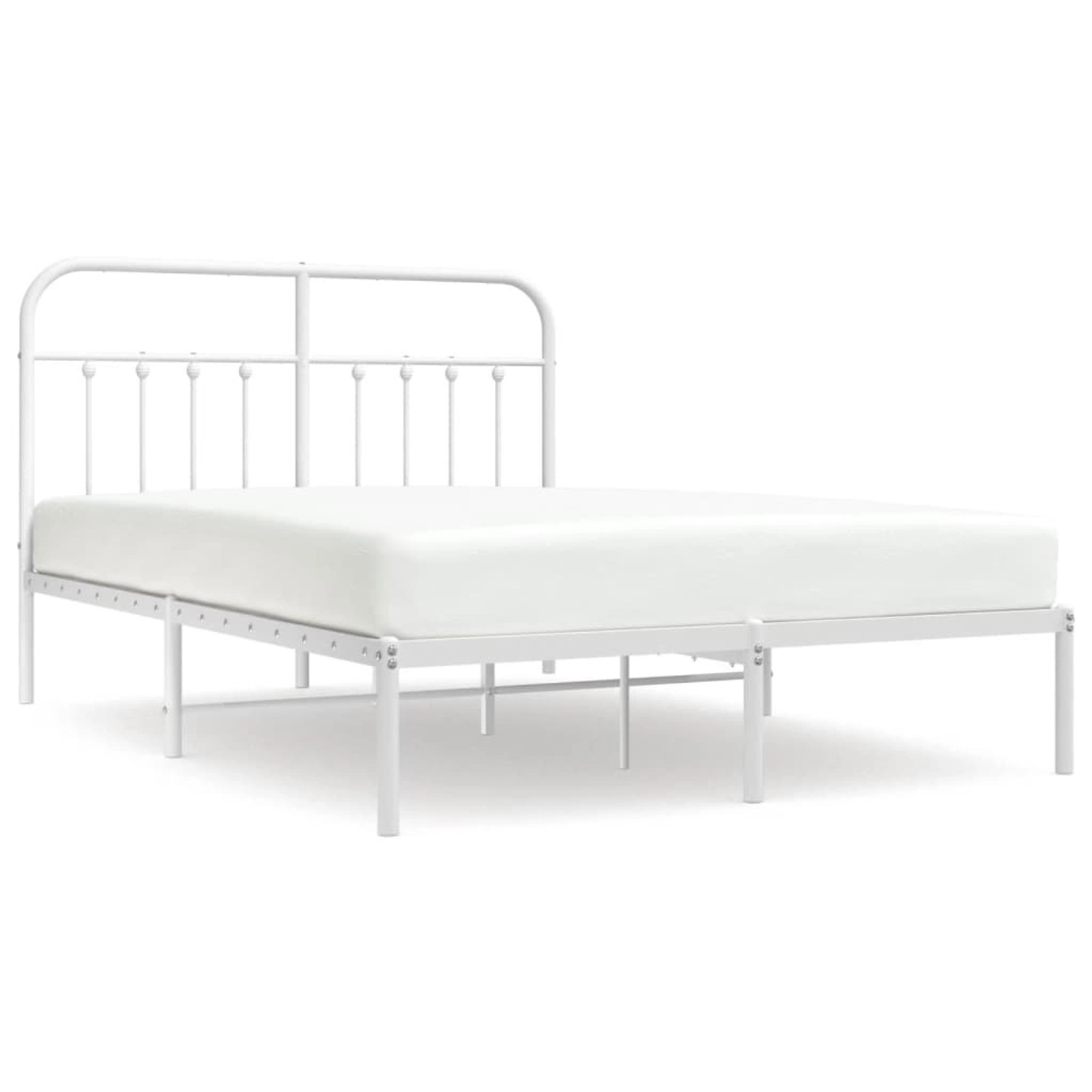 vidaXL Bettgestell mit Kopfteil Metall Weiß 135x190 cm Modell 161796563 günstig online kaufen