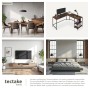 Tectake Eckschreibtisch im Industrial Style mit Stahlgestell und Holzoptik, 138x138x75cm.