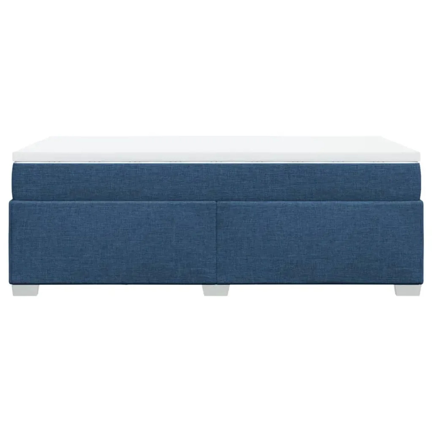Blaues vidaXL Boxspringbett 80x200 cm mit Matratze und weißem Topper.