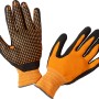 LUX Allround-Handschuhe Gr. 9, Arbeitshandschuhe mit Nitrilbeschichtung in Orange und Schwarz.