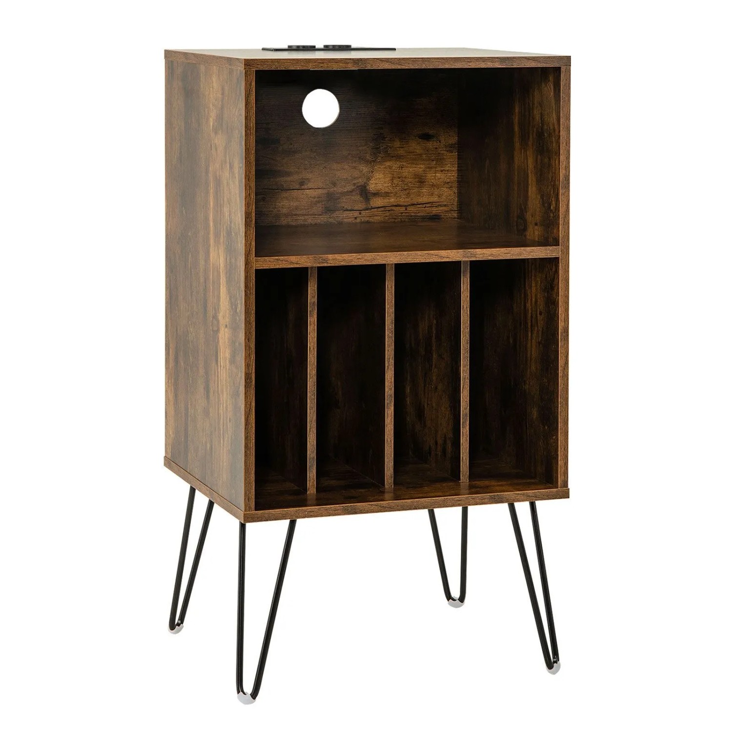 Costway Plattenspieler-Ständer mit Ladestation 3-Stufiger Industriell