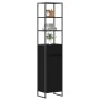 VidaXL Bad-Hochschrank in Schwarz Eichen-Optik, 40x30x180 cm, mit Tür und offenen Regalen.
