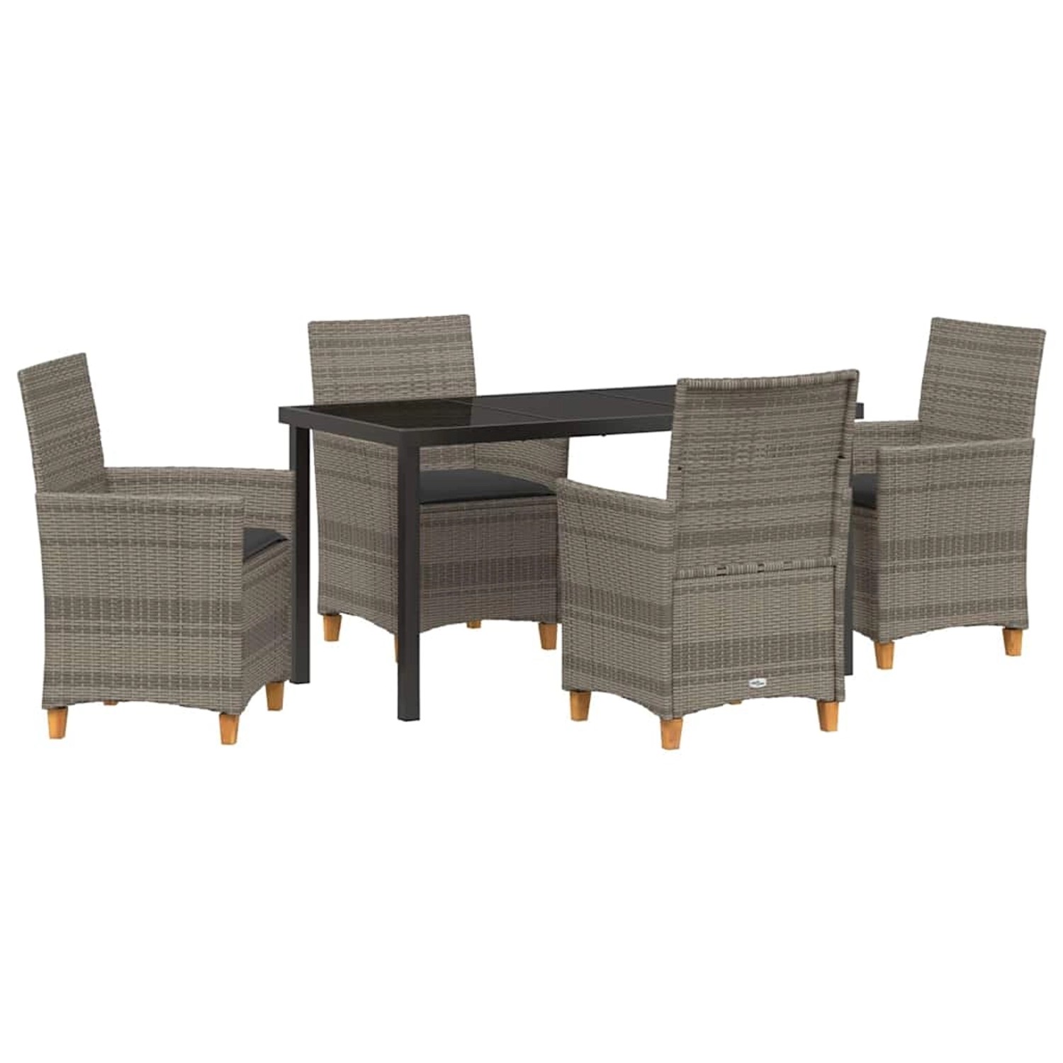 vidaXL Garten Essgruppe 5-Tlg Grau Poly Rattan 3381074 günstig online kaufen