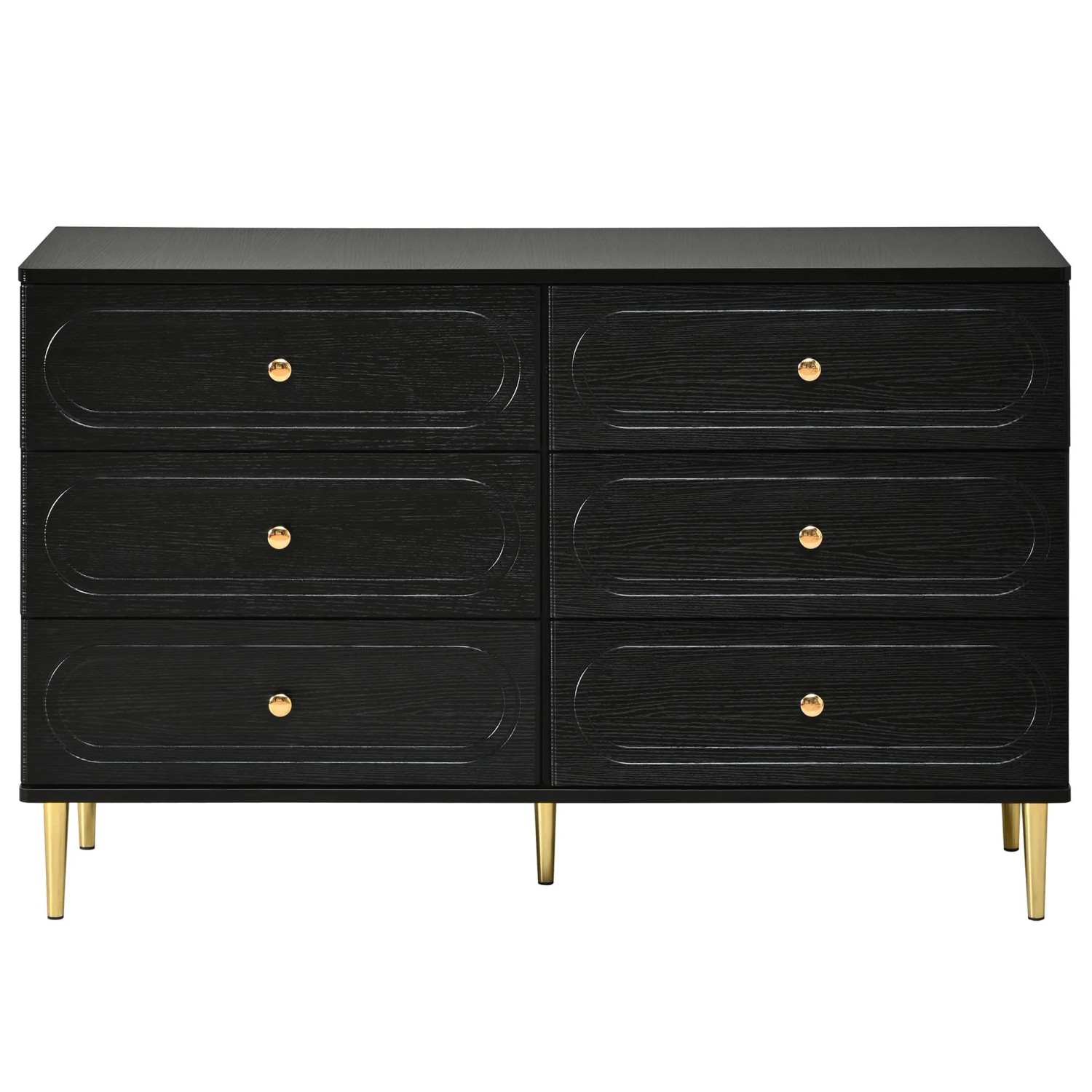 Merax Sideboard 6 Schubladen Oval Design Metallfüße
