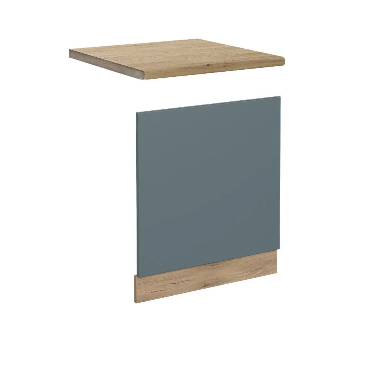 Vicco Frontblende R-Line Geschirrspüler Fronttür Blau-Grau Goldkraft Eiche 60 cm AP Eiche