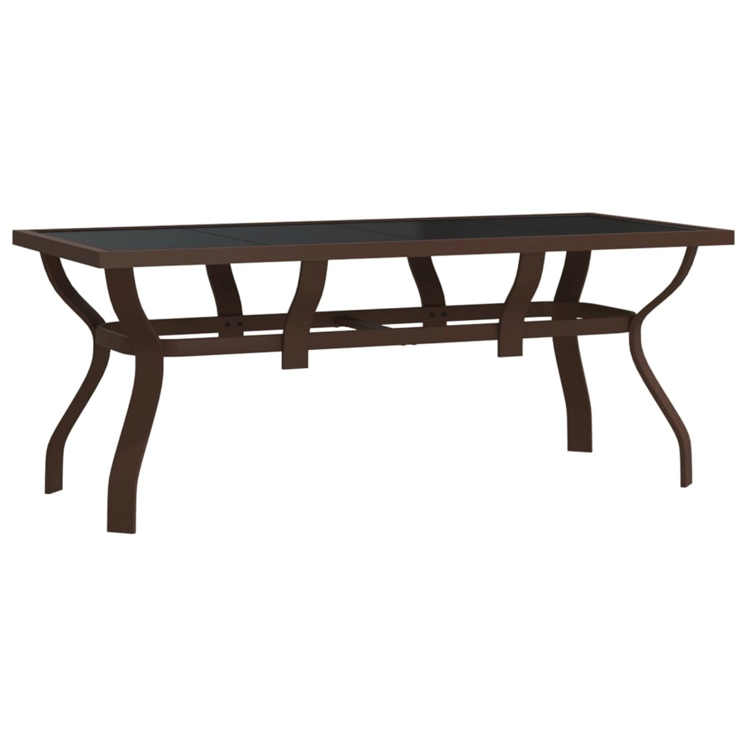 vidaXL Gartentisch Braun und Schwarz 180x80x70 cm Stahl und Glas 318773 günstig online kaufen